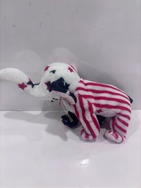 Ty Beanie baby Righty 2000 patriotic elephant retired w original tags USA plush